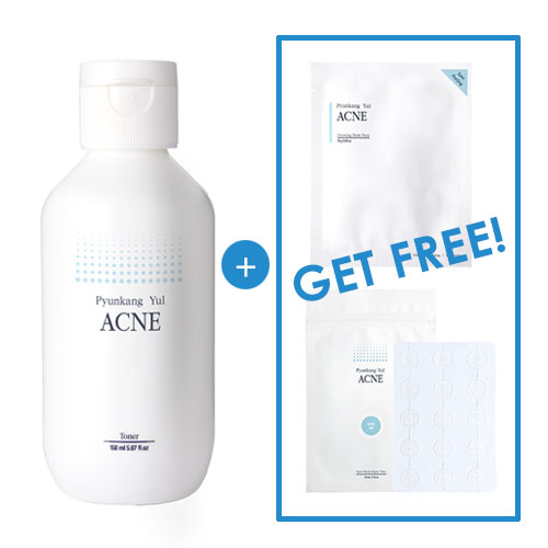 [Pyunkang Yul] Acne Toner 150ml + ACNE Spot Patch Super Thin + Acne Dressing Mask Pack