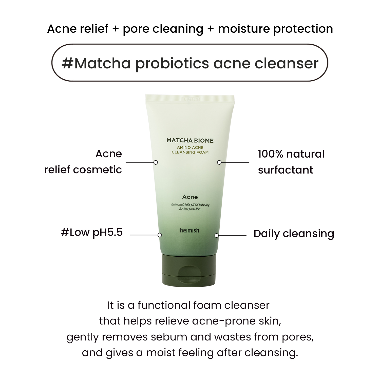 [heimish] Matcha Biome Amino Acne Cleansing Foam 150ml