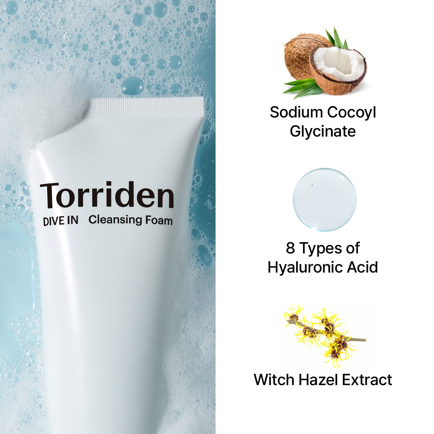 [Torriden] DIVE-IN Low Molecular Hyaluronic Acid Cleansing Foam 150ml