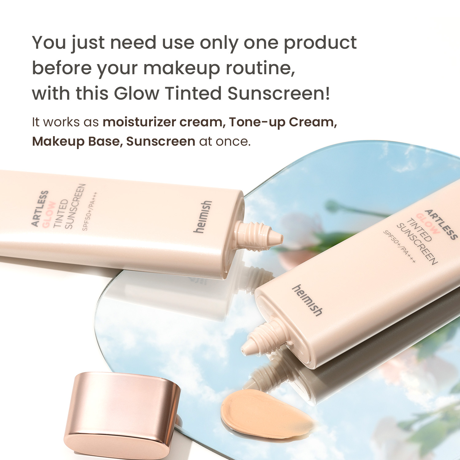 [heimish]    Artless Glow Tinted Sunscreen Shine Beige SPF50+ PA+++ 40ml