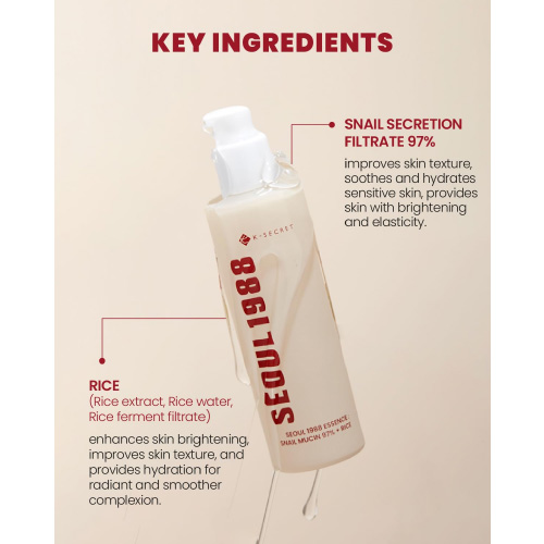 [KSECRET] Essence : Snail Mucin 97% + Rice 100ml