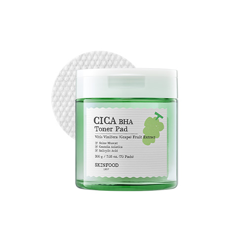 [Skinfood] Shine Muscat Cica BHA Toner Pad 70ea