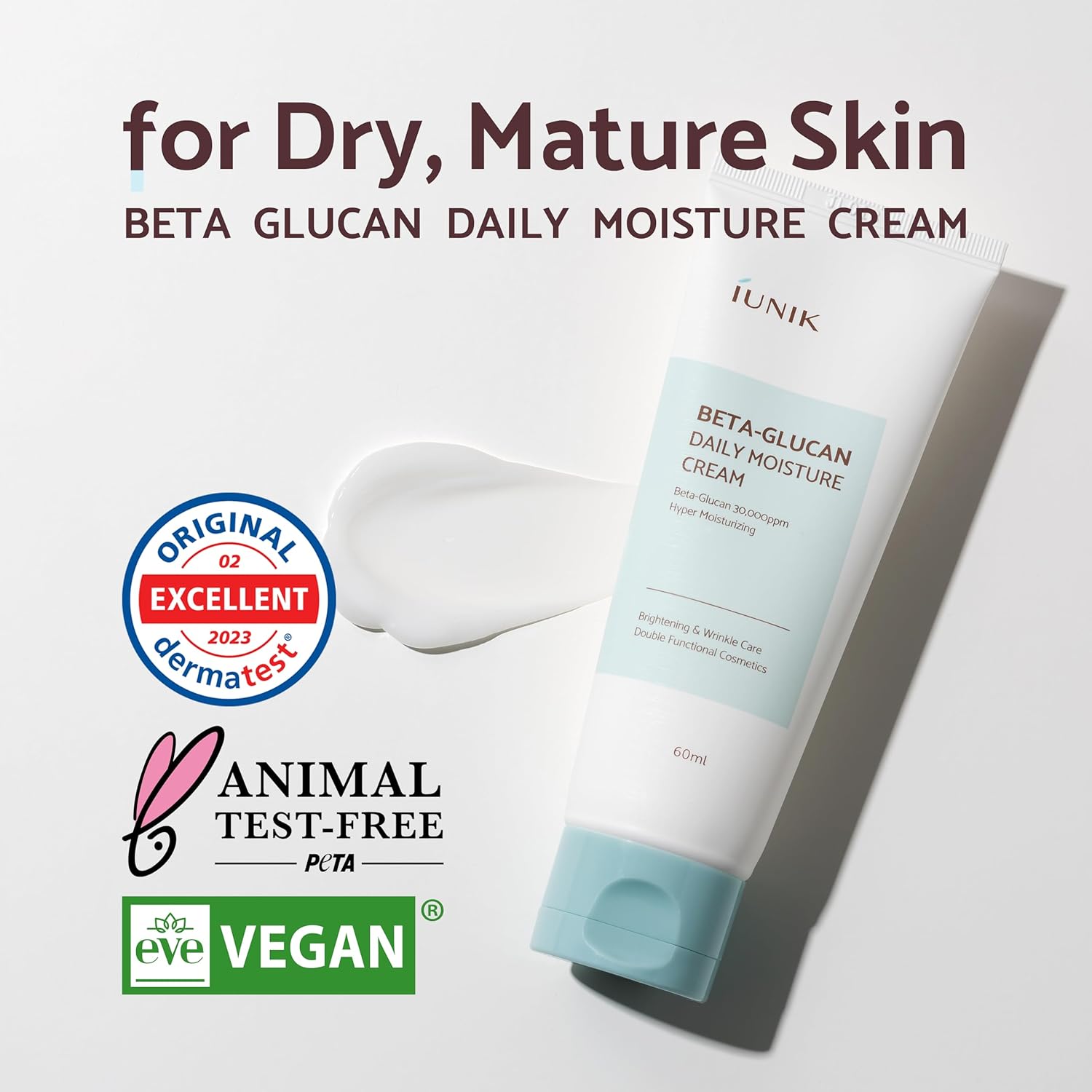 [iUNIK] Beta  glucan  daily  moisture  cream 60ml