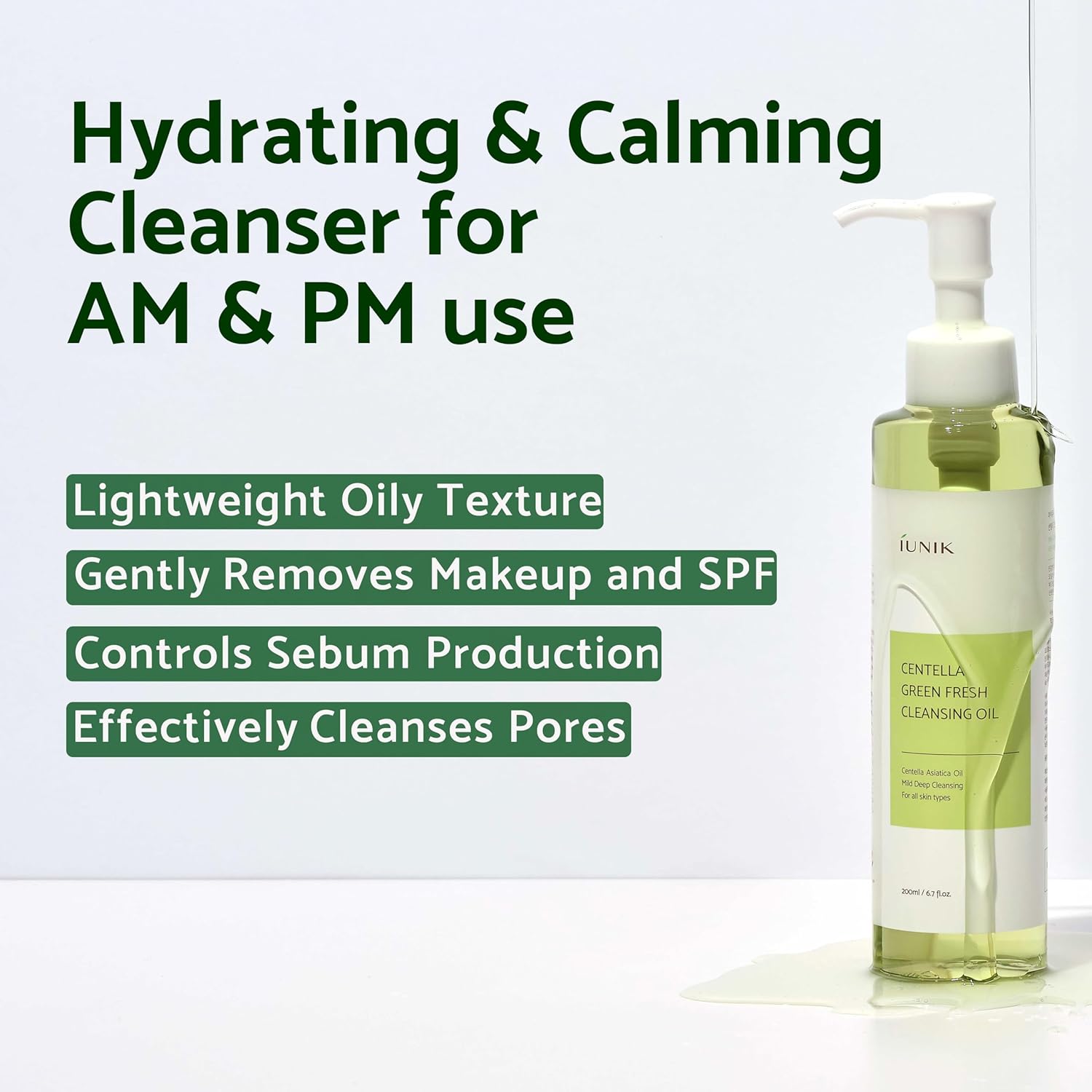 [iUNIK] Centella Green Fresh Cleansing Oil 200ml