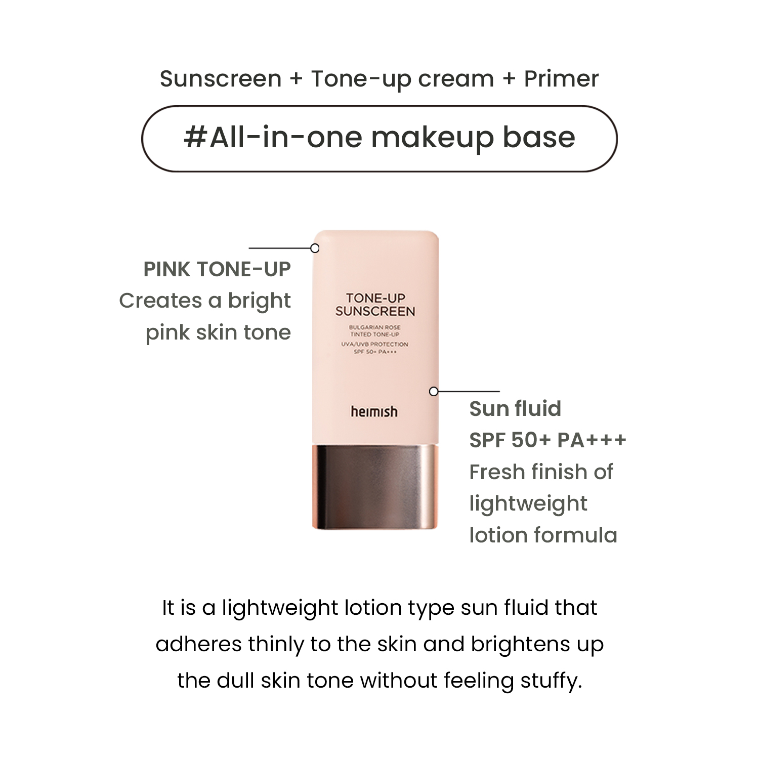 [heimish] Bulgarian Rose Tone-up Sunscreen 30ml SPF50+ PA+++