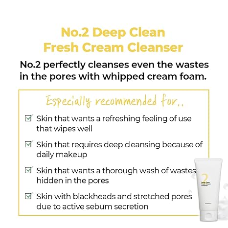 [Numbuzin] No.2 Deep Clean Fresh Cream Cleanser 120ml