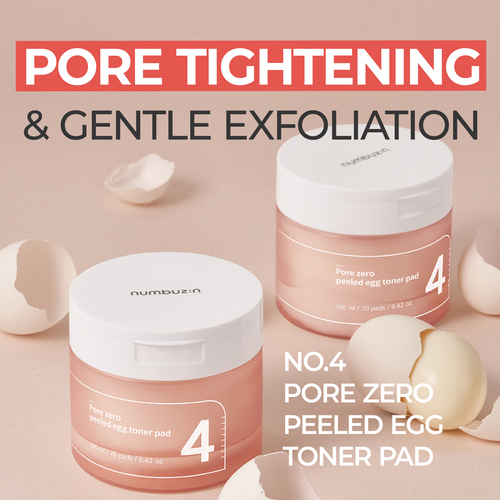 [Numbuzin] No.4 Pore Zero Peeled Egg Toner Pad (190ml *70ea )