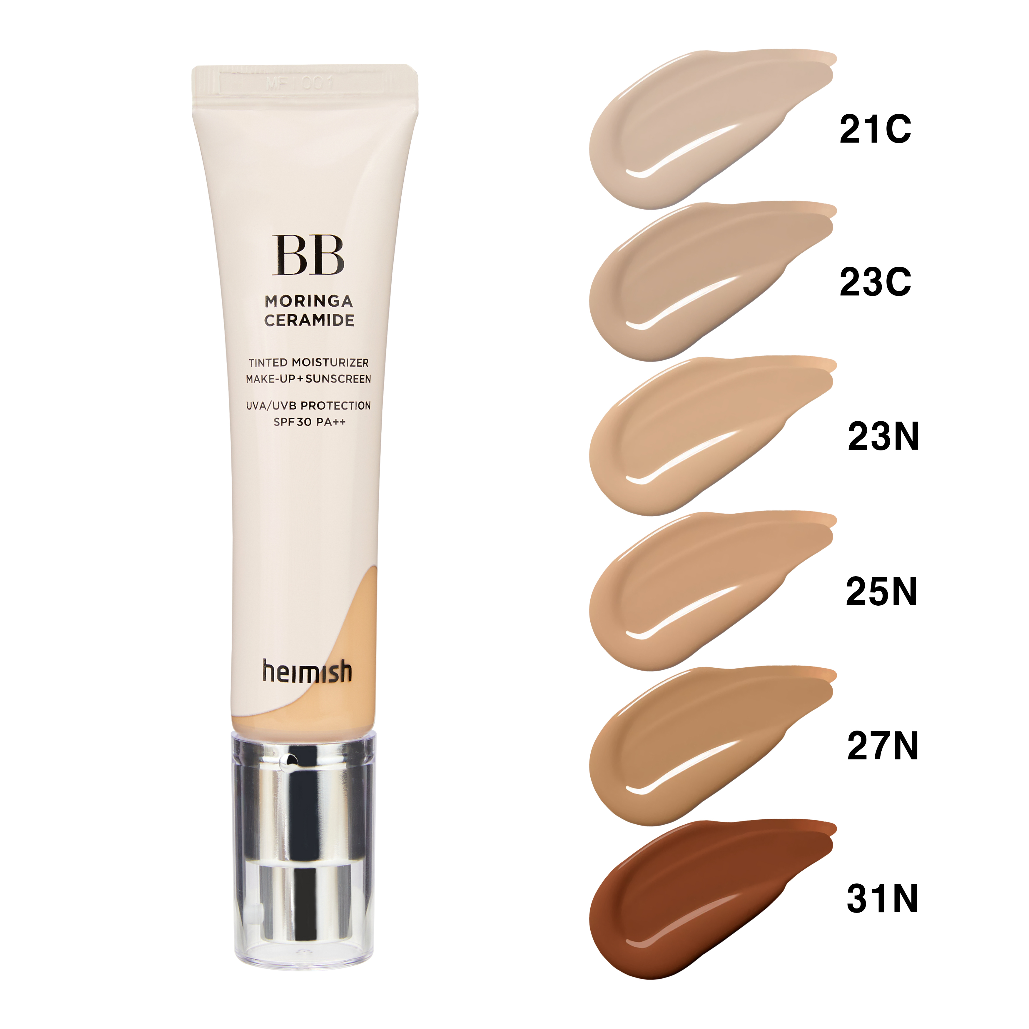 [heimish] Moringa Ceramide BB Cream SPF 30 PA++ (6 Colors)