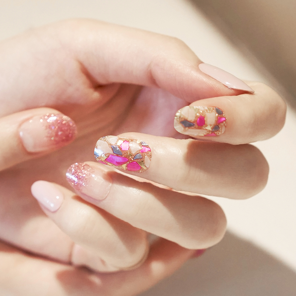 [EDGEU] Pink Sun Catcher Nail Strips