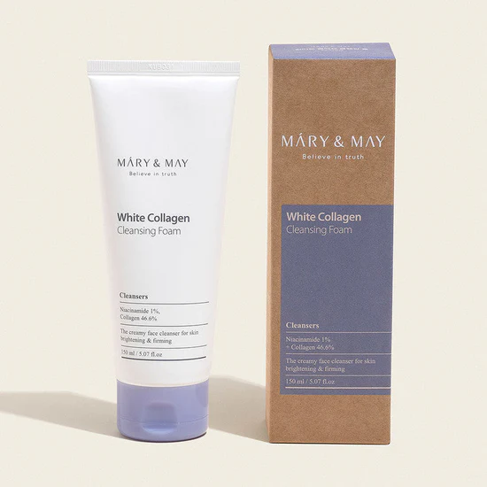 [Mary&May] White Collagen Cleansing Foam Duo Twin Pack (Collagen Cleansing Foam 150ml 2ea)