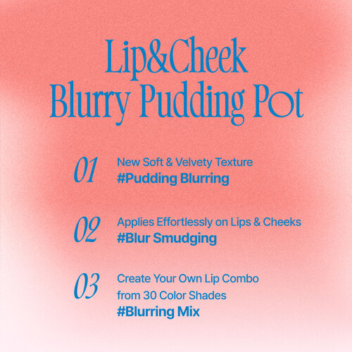 [fwee] *new* Lip&Cheek Blurry Pudding Pot (35 Colors)