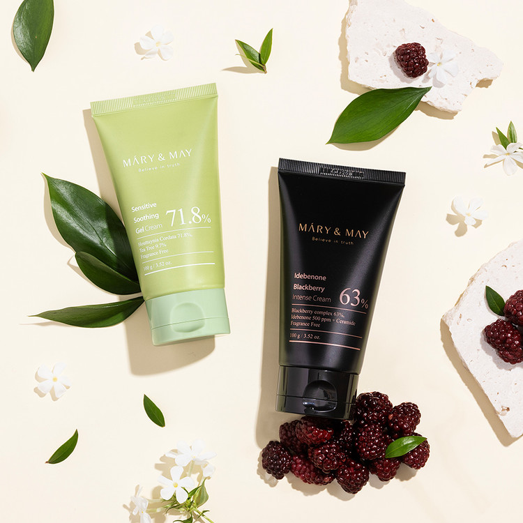 [Mary&May] Soothing Gel Cream+Idebenone Blackberry Cream Duo Set