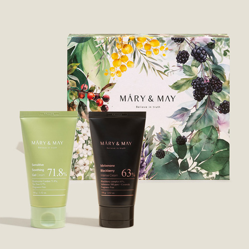 [Mary&May] Soothing Gel Cream+Idebenone Blackberry Cream Duo Set