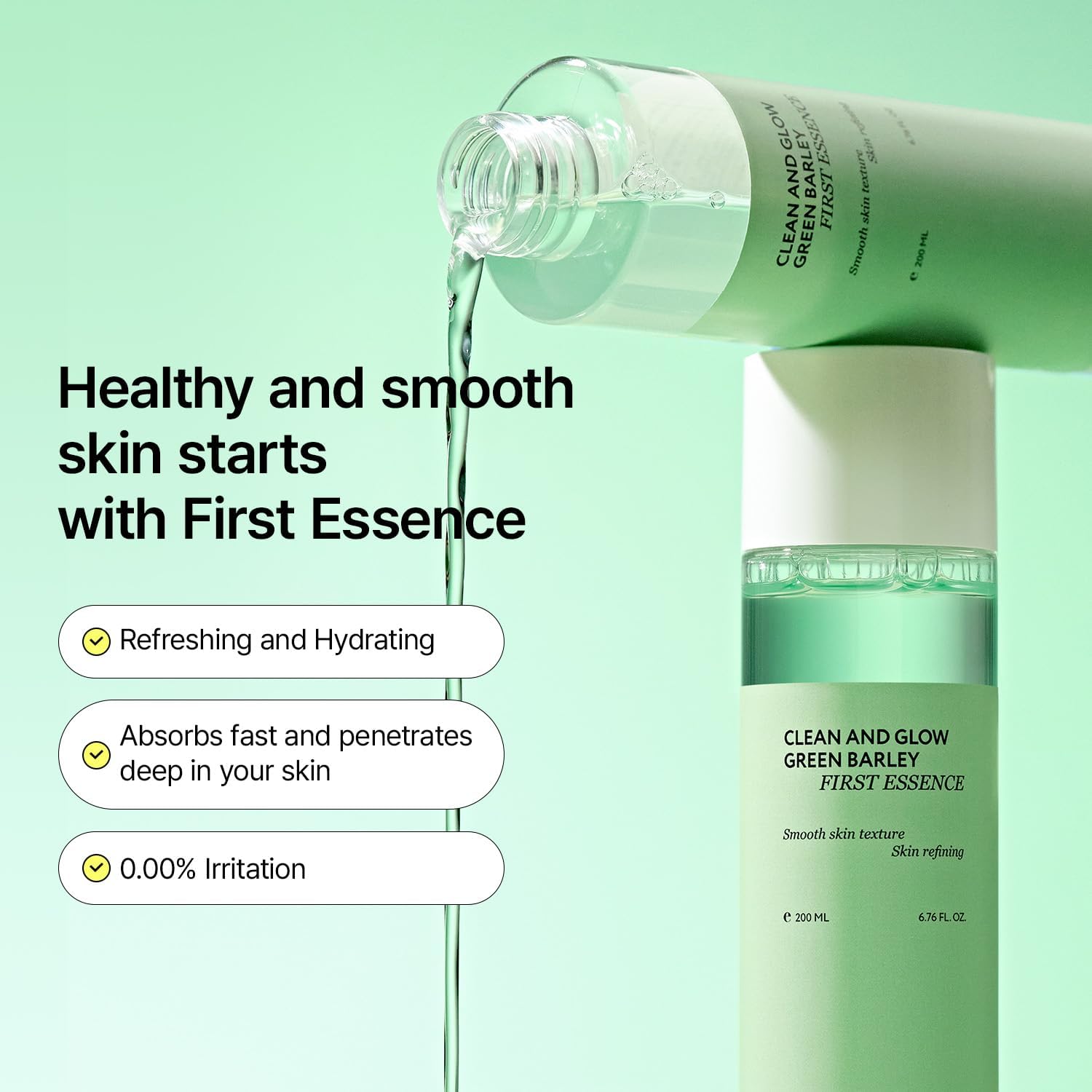 [Veganifect] Clean and Glow Green Barley First Essence 200ml