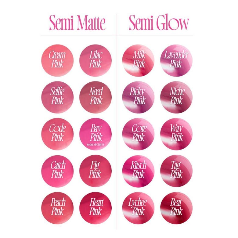 [fwee] Pink Obsession Stay-Fit Lip Tint (20 Colors)