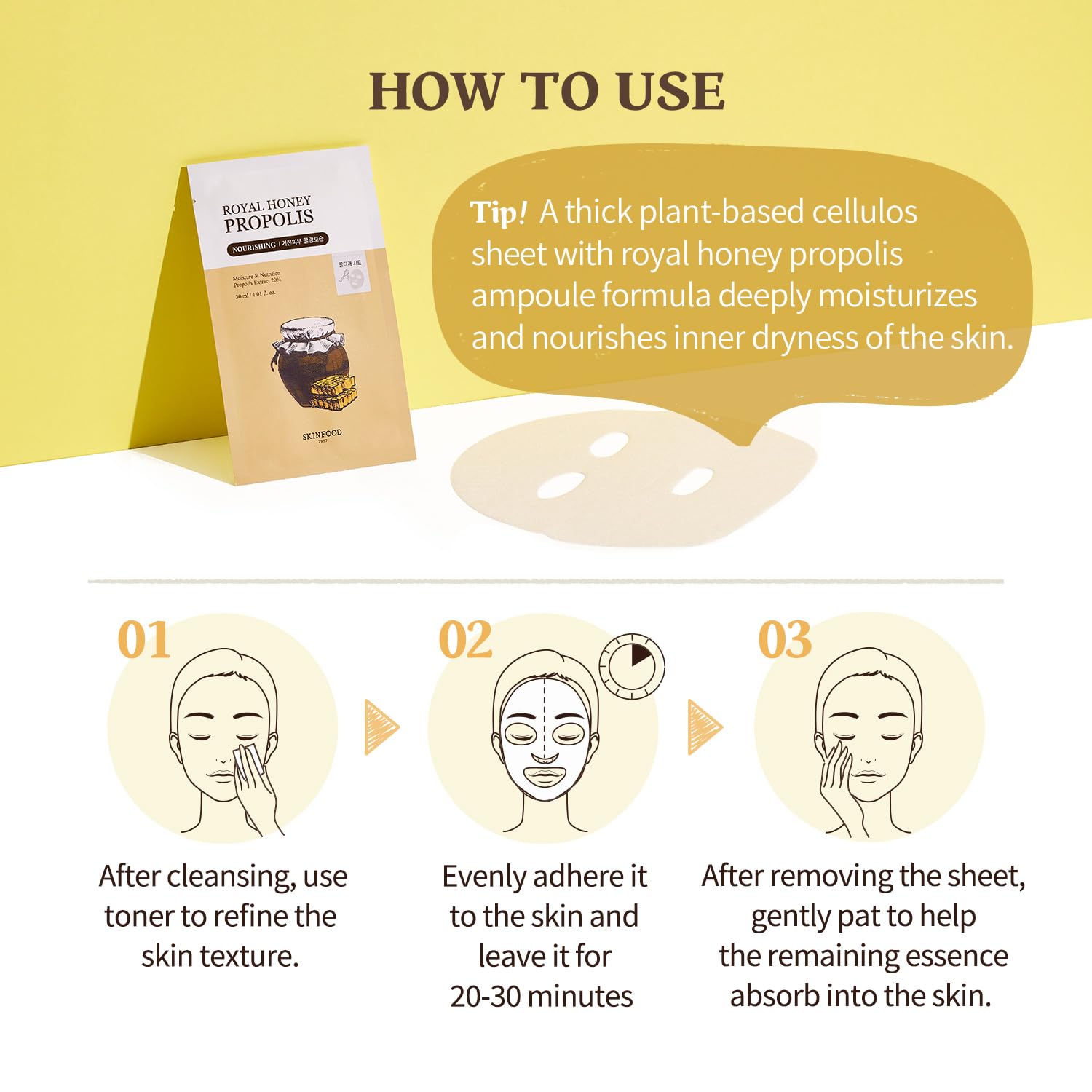 [Skinfood] Royal Honey Propolis Mask (10ea)