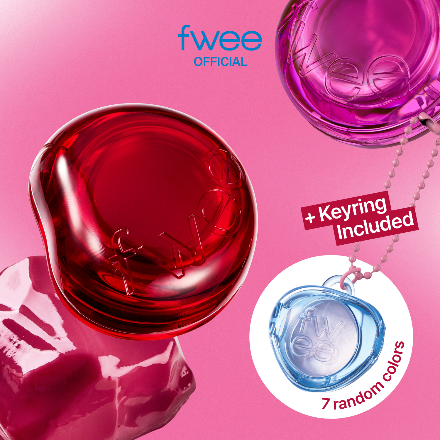 [fwee] *Keyring Set* Lip&Cheek Glowy Jelly Pot (19 Colors)